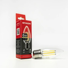 LED лампа ETRON Filament 1-EFP-123 С37 E27 6W 3000K