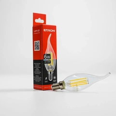 LED лампа ETRON Filament 1-EFP-133 С37 tailed E14 6W 3000К