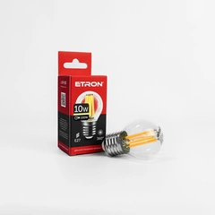 LED лампа ETRON Filament 1-EFP-155 G45 E27 10W 3000K clear glass