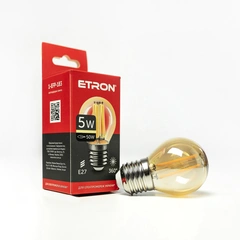 LED лампа ETRON Filament 1-EFP-183 G45 E27 5W 2700K золото