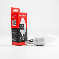 LED лампа ETRON Light 1-ELP-024 C37 8W 4200K 220V E14