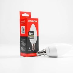 LED лампа ETRON Light 1-ELP-027 C37 6W 3000K 220V E14