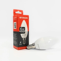 LED лампа ETRON Light 1-ELP-028 C37 6W 4200K 220V E14