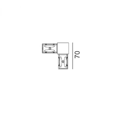 З'єднувач електричний L-подібний накладний LTX IN_LINE CORNER 90 06.SE90HR.BK