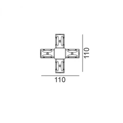 Соединитель X-образный электрический LTX IN_LINE CORNER X 06.SEQHR.BK