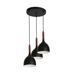 Люстра LUMINEX Noak black/dark wood 1390