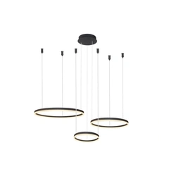 Подвесной светильник AZzardo HALO PENDANT 80+60+40 CCT BLUETOOTH BK + REMOTE CONTROL AZ4972