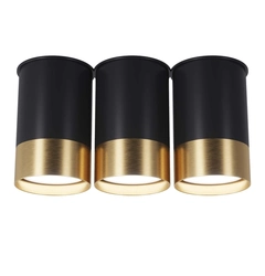 Точечный спот PikArt BP Black/White Gold тройной 25606