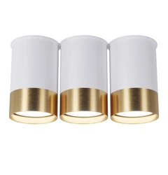 Точечный спот PikArt BP Black/White Gold тройной 25606