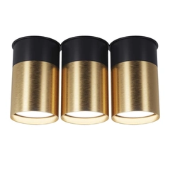 Точечный спот PikArt BP Black/White Gold тройной 25606