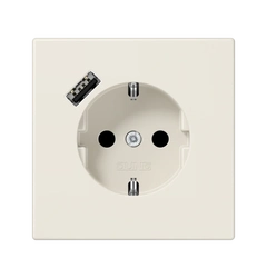 Розетка із з/к та USB-портом типу A, JUNG LS1520-18A сл. кістка