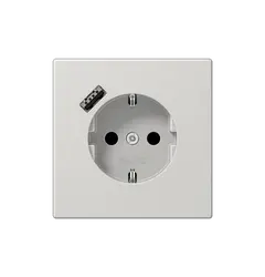 Розетка із з/к та USB-портом типу A, JUNG LS1520-18ALG світло-сірий