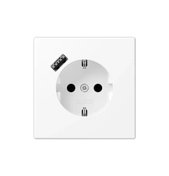 Розетка з з/к та USB-портом типу A, JUNG LS1520-18AWWM біло-матовий