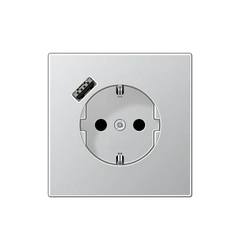 Розетка із з/к та USB-портом типу A, JUNG AL1520-18A Алюміній