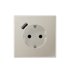 Розетка із з/к та USB-портом типу A, JUNG ES1520-18A Edelstahl