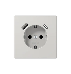 Розетка ж/у USB тип A + USB тип C, JUNG LS1520-15CALG светло-серый