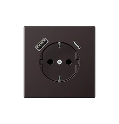Розетка с ж/у USB тип A + USB тип C, JUNG AL1520-15CAD Dark