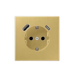 Розетка ж/у USB тип A + USB тип C, JUNG ME1520-15CAC латунь Classic