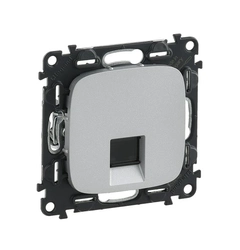 Компьютерная розетка PC-1 RJ45 UTP 6.cat., Valena Allure, цвет алюминий