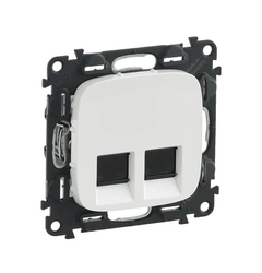Розетка компьютерная двойная RJ45 UTP 6 cat., Valena Allure, цвет белый