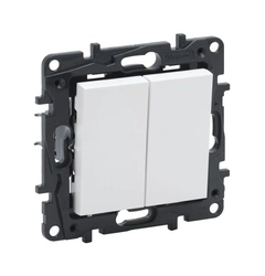 Выключатель 2-кл 10А клеммы Legrand NILOE STEP 863105 цвет белый