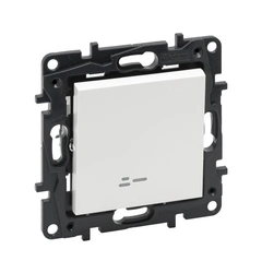 Переключатель 1-кл с подсветкой 10А клеммы Legrand NILOE STEP 863116 цвет белый