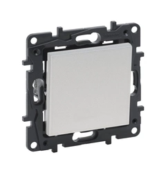Выключатель кнопочный 1-кл 6А Legrand NILOE STEP 863309 цвет алюминий