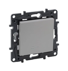 Переключатель 1-кл с подсветкой 10А клеммы Legrand NILOE STEP 863316 цвет алюминий