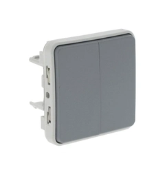 Механизм переключателя 2-кл 10А IP55 Legrand Plexo - 69525, цвет серый