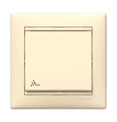 Переключатель 1-клавишный IP44 (проходной) Legrand Valena 774106, цвет слоновая кость