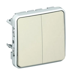 Механизм переключателя 2-кл 10А IP55 "Legrand" Plexo - 69625, цвет белый