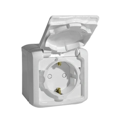 Розетка с заземлением IP44 Forix™ 782373, цвет белый