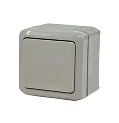 Переключатель IP44 1-клавишный, Forix™ 782383, цвет серый