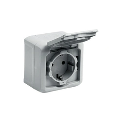 Розетка с заземлением IP44 Forix™ 782393, цвет серый