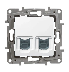 Розетка інтернет підвійна RJ-45, UTP, кат. 5E, Legrand Etika (білий)