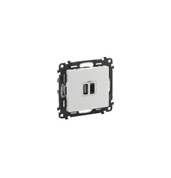 Розетка с двумя разъемами USB тип A+ тип C 240V/5V 3000мА Legrand Valena Life 753106, цвет белый