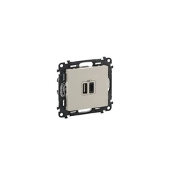 Розетка с двумя USB-разъемами тип A+ тип C 240V/5V 3000мА Legrand Valena Life 753206 цвет слоновая кость