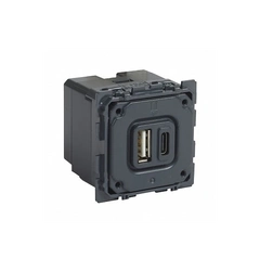 Розетка с двумя USB-разъемами тип A+ тип C 240V/5V 3000мА Legrand Celiane 67465