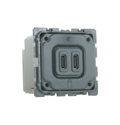Розетка с двумя USB-разъемами тип C+ тип C 240V/5V 3000мА Legrand Celiane 67466