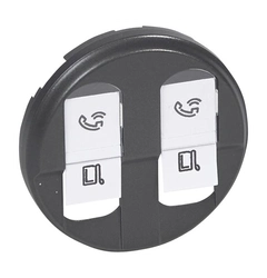Накладка компьютерной розетки 2хRJ45 Legrand Celiane 67952 графит