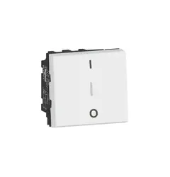 Вимикач двополюсний EASYLED 2 модулі 16А 250В MOSAIC NEW 077050L колір білий