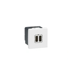 Розетка USB-Cх2 3,0A 15Вт 2 модуля MOSAIC 77590 цвет белый