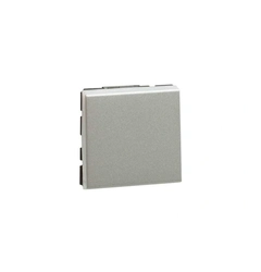 Переключатель 2 модуля 10А 250В MOSAIC NEW 079211L алюминий цвет