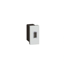 Розетка USB для зарядки 1 мод. Mosaic 79391 цвет алюминий