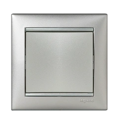 Переключатель 1-клавишный «крест» Legrand Valena 770107, цвет алюминий