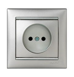 Розетка без заземления Legrand Valena 770116, цвет алюминий