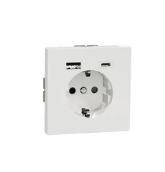 Розетка ж/у (16А) и USB A+C (3A) Merten D-Life, Белый лотос