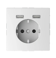 Розетка с 3/К и 2 USB (2,4А) Merten D-Life, полярно белый