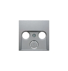 Накладка для антенной розетки 2/3 отв., алюминиевый, матовый B.3/B.7 GLAS 12031404