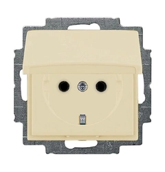 Розетка із заземленням з кришкою IP44 Basic 55 слонова кістка